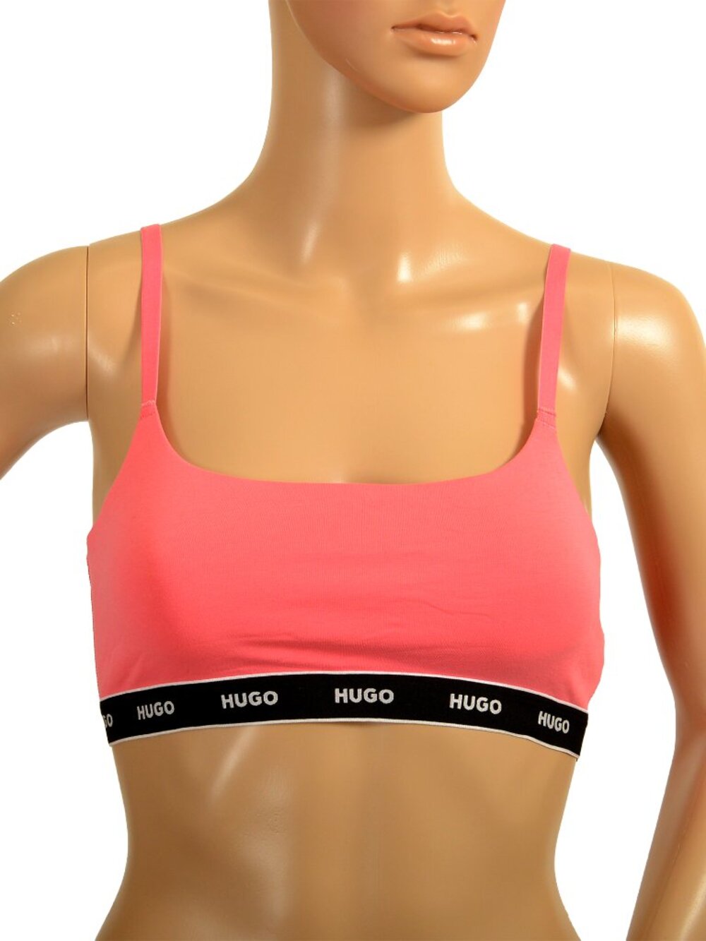 Hugo Boss Women's "Twin Bralette Stripe" Pink Logo Bralette Bra US S IT 40
